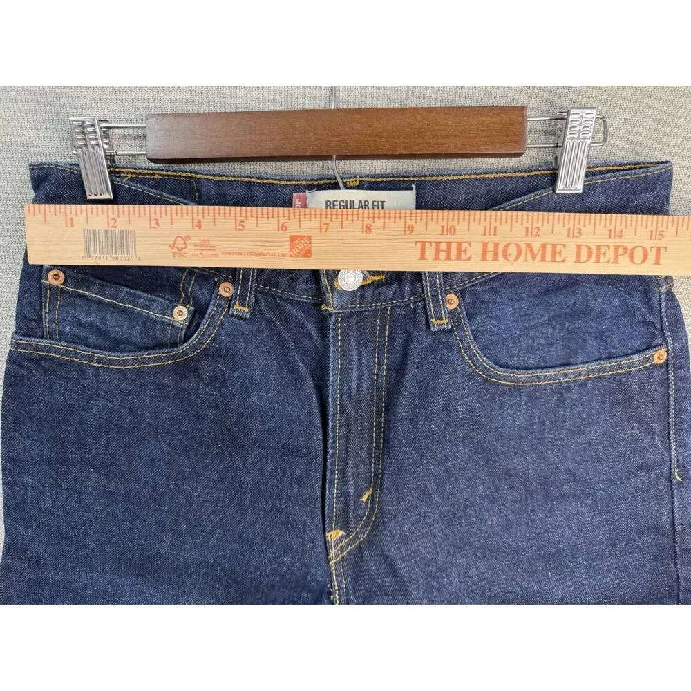 Levi’s Men’s 505 Regular Fit Jeans Dark Stonewash Blue Denim 32 x 32 (31 Actual)